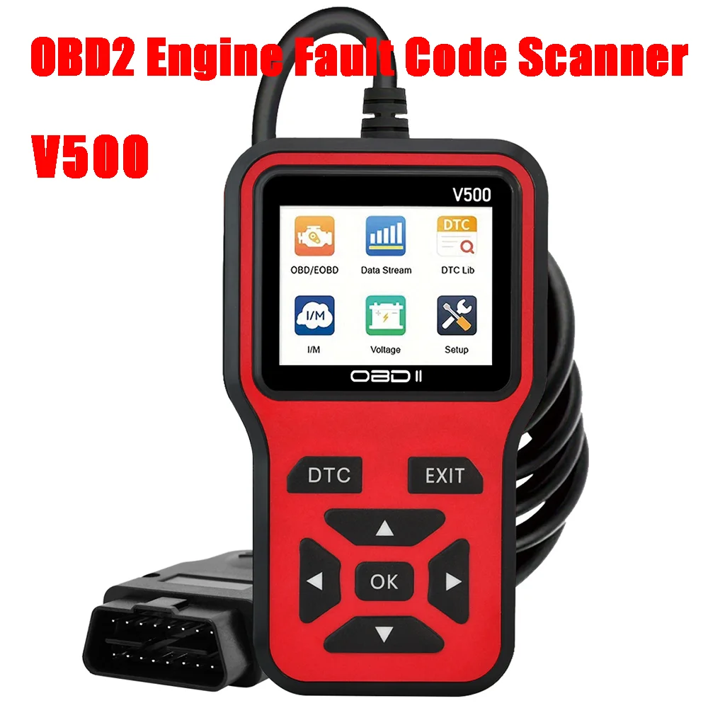 

2025 V500 Car Universal OBD2 Scanner Diagnostic Tool Code Reader Machine Engine System Fault Diagnosis Battery Tester