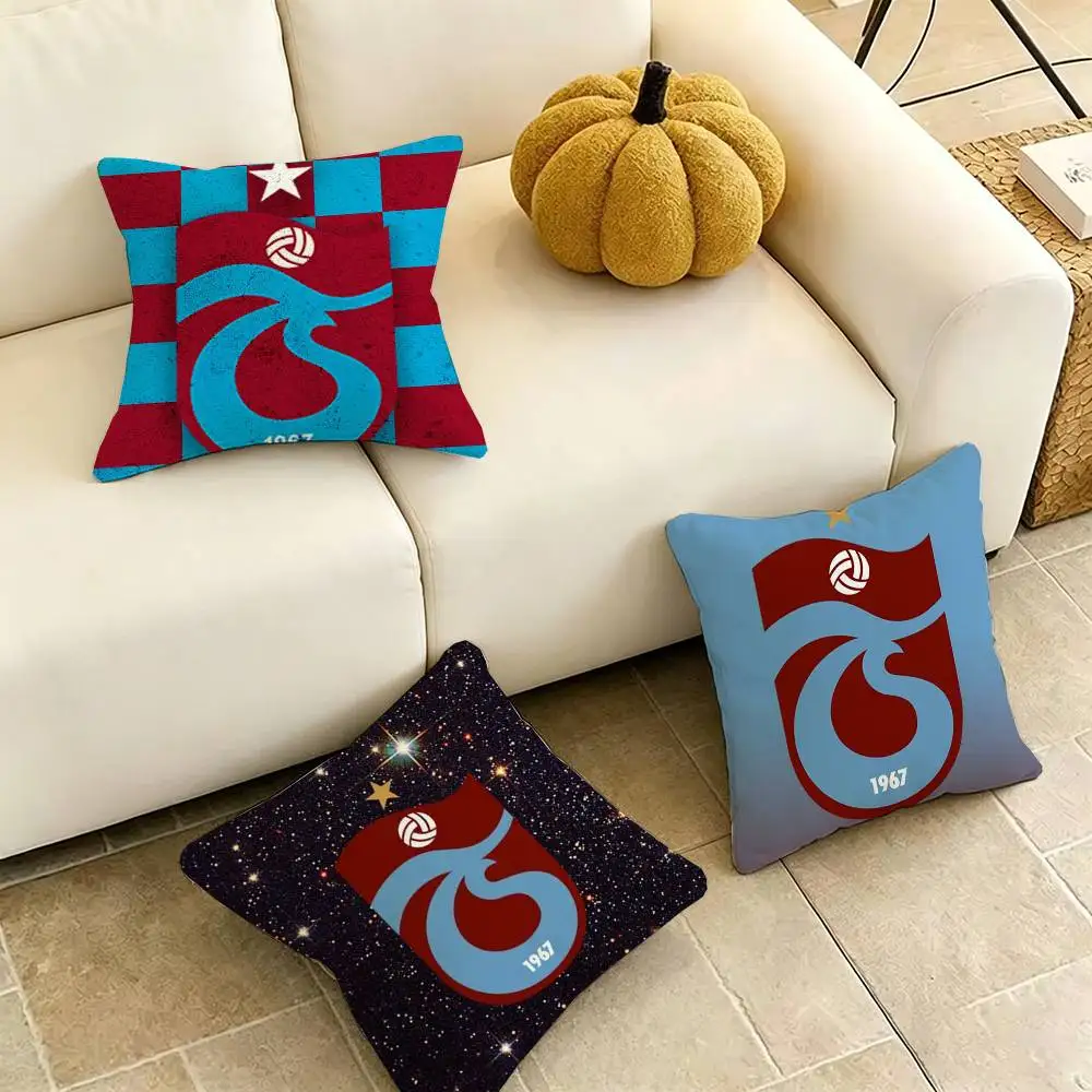 

Turkey T-Trabzonspor Logo Pillow Case Square Double-Sided Sofa Cushion Cover Bedroom Bedside Pillow Gift
