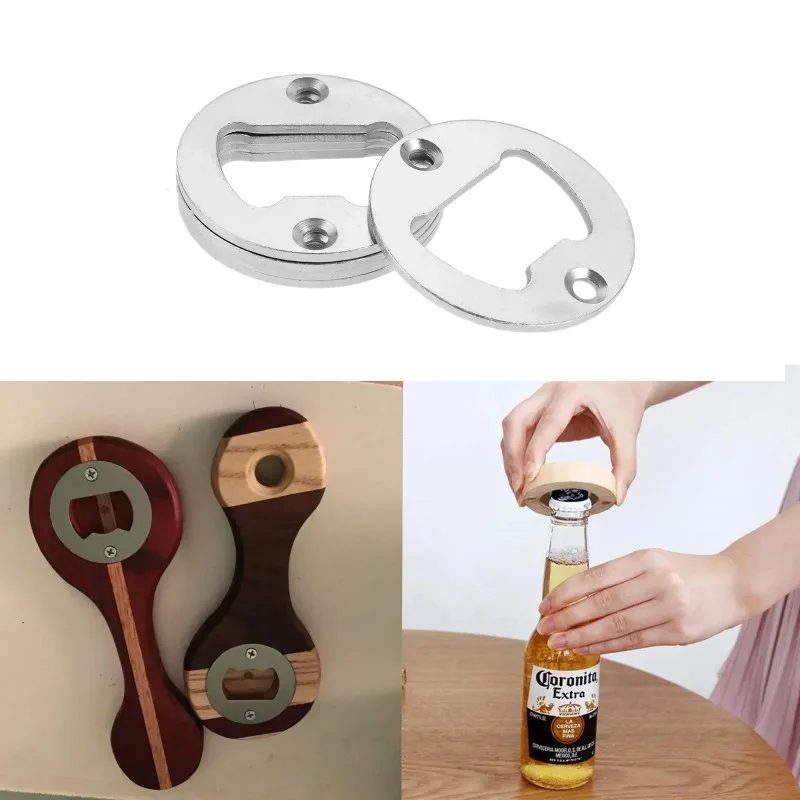 Bottle Opener Insert W/Screw 40mm Round Iron Corn Beer Open Antique Bronze Silver Fit for Bar/Home/Restaurant/Kitchen/Pub