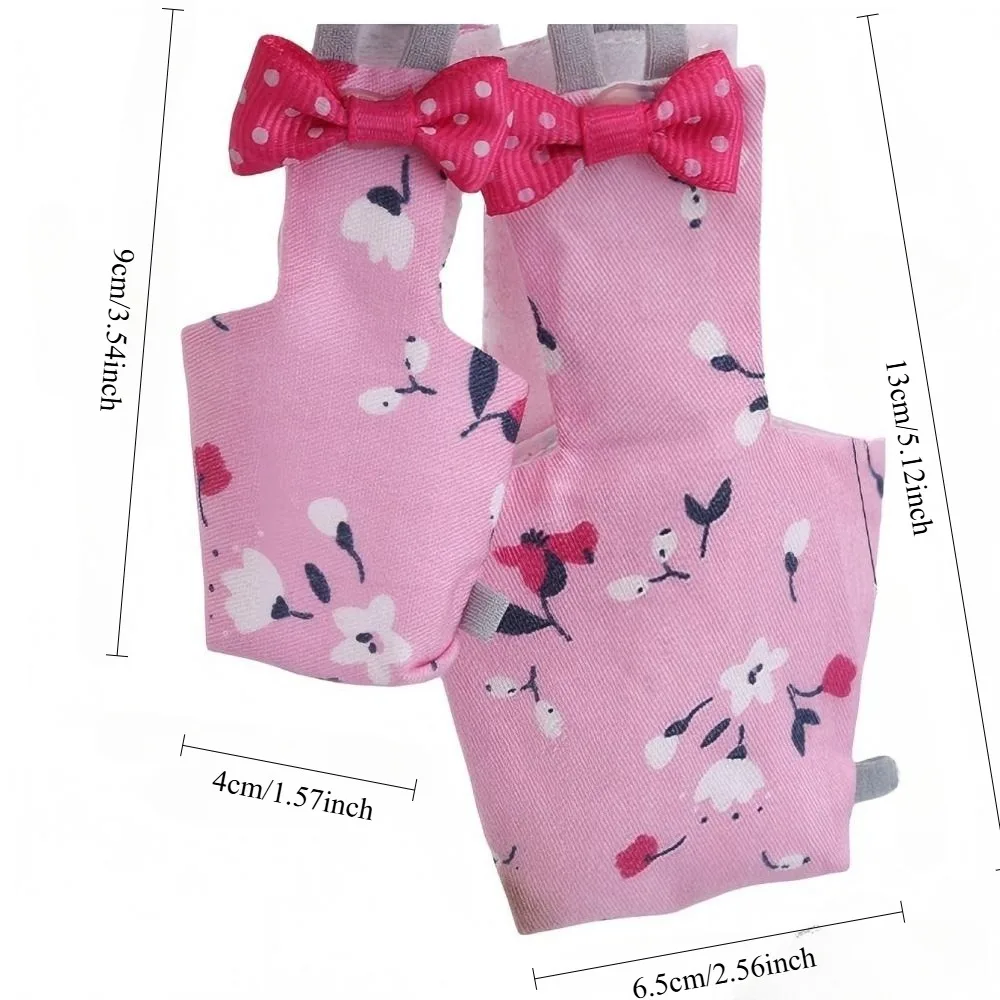 Cute Floral Parrot Diaper with Bowknot Pet Bird Flight Suit Washable Clothes for Macaw Pigeon Cockatiel Small Medium