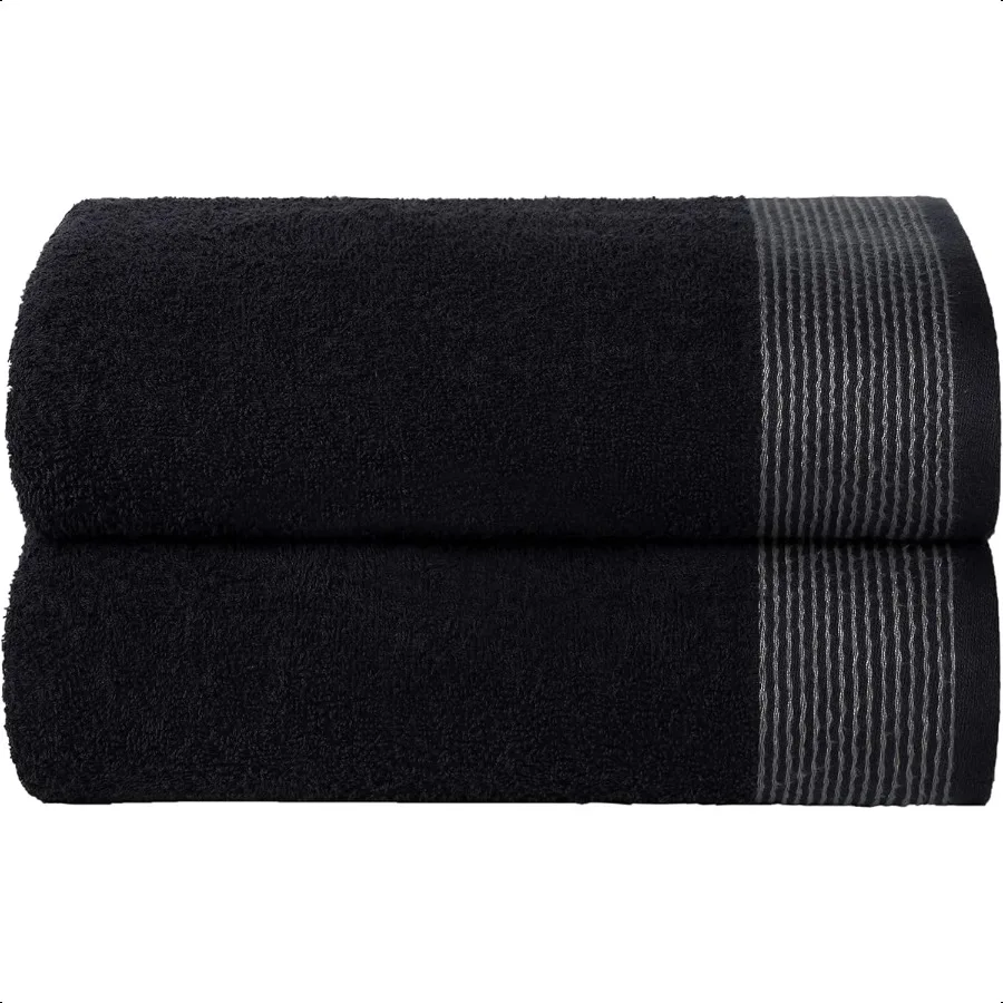 Juego de toallas de baño extragrandes ultra suaves, paquete de 2, 28x55 pulgadas, 100 algodón, grande, absorbente, de secado rápido, ligero, Ideal para gimnasio, viajes C