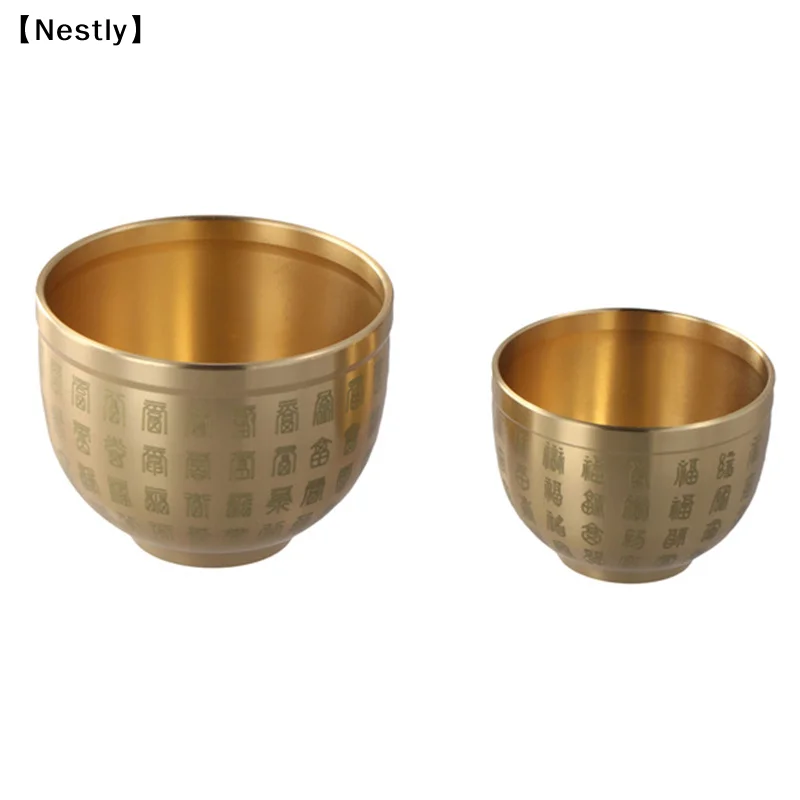 Pure Brass Cornucopia Baifu Rice Cylinder Desktop Small Ornament Ashtray Study Decoration Gift Home Decoration Accessories〔Nest〕