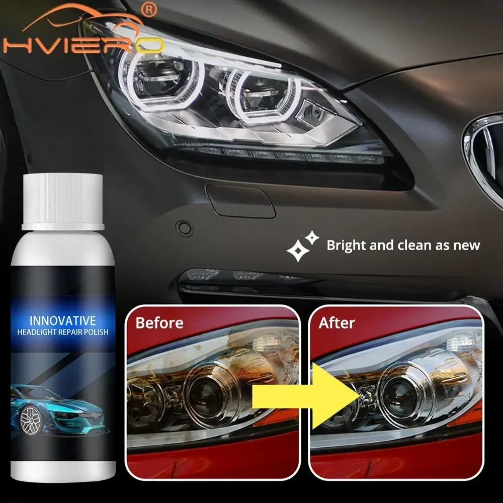 SEAMETAL 50ml Car Headlight Repair Refurbished Liquid Kit Agent Head Light Renewal Polish Headlamp Fluid Wash Maintenance Paint