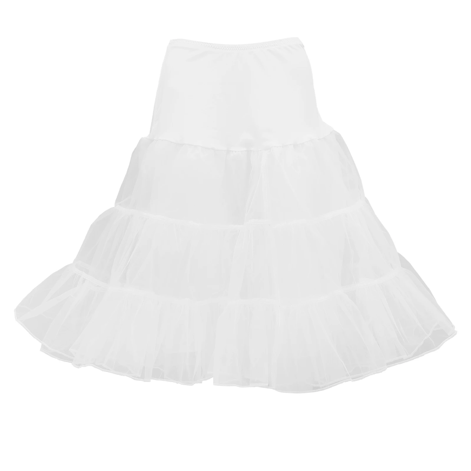 

Petticoat Skirt Women White Sequin Tutu Underskirt Elegant Shaping Dance Shows Stage Performance Cosplay Durable