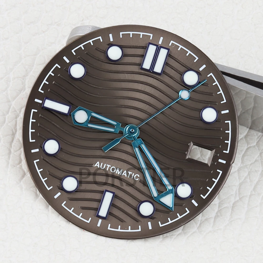 

31mm NH35 Watch Dial Hands Green Luminous Dial Black/White/Blue/Green/Gray for Seamaster 300 NH35 NH36 Movement Watch Accessory