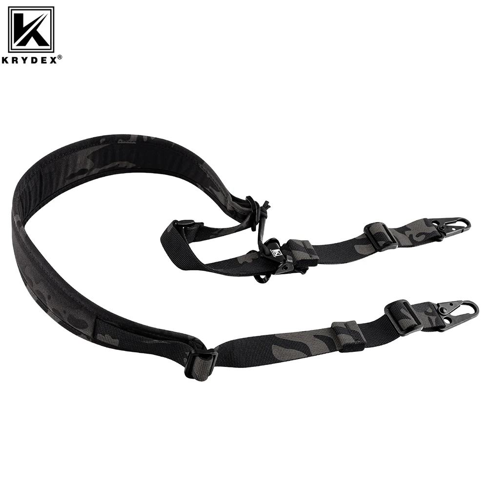 

KRYDEX Tactical Rifle Sling Removable 2 Point / 1 Point Shooting Hunting Combat Modular Strap 2.25" Padded Slingster Accessories