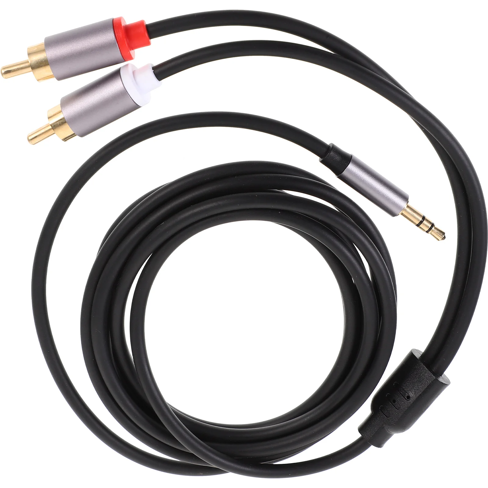 3.5mm Audio Cable 1.5m Iron Gray 3.5mm to Dual Adapter for Computer Phone Speaker AUX Cord Solid Transmission Multi Device