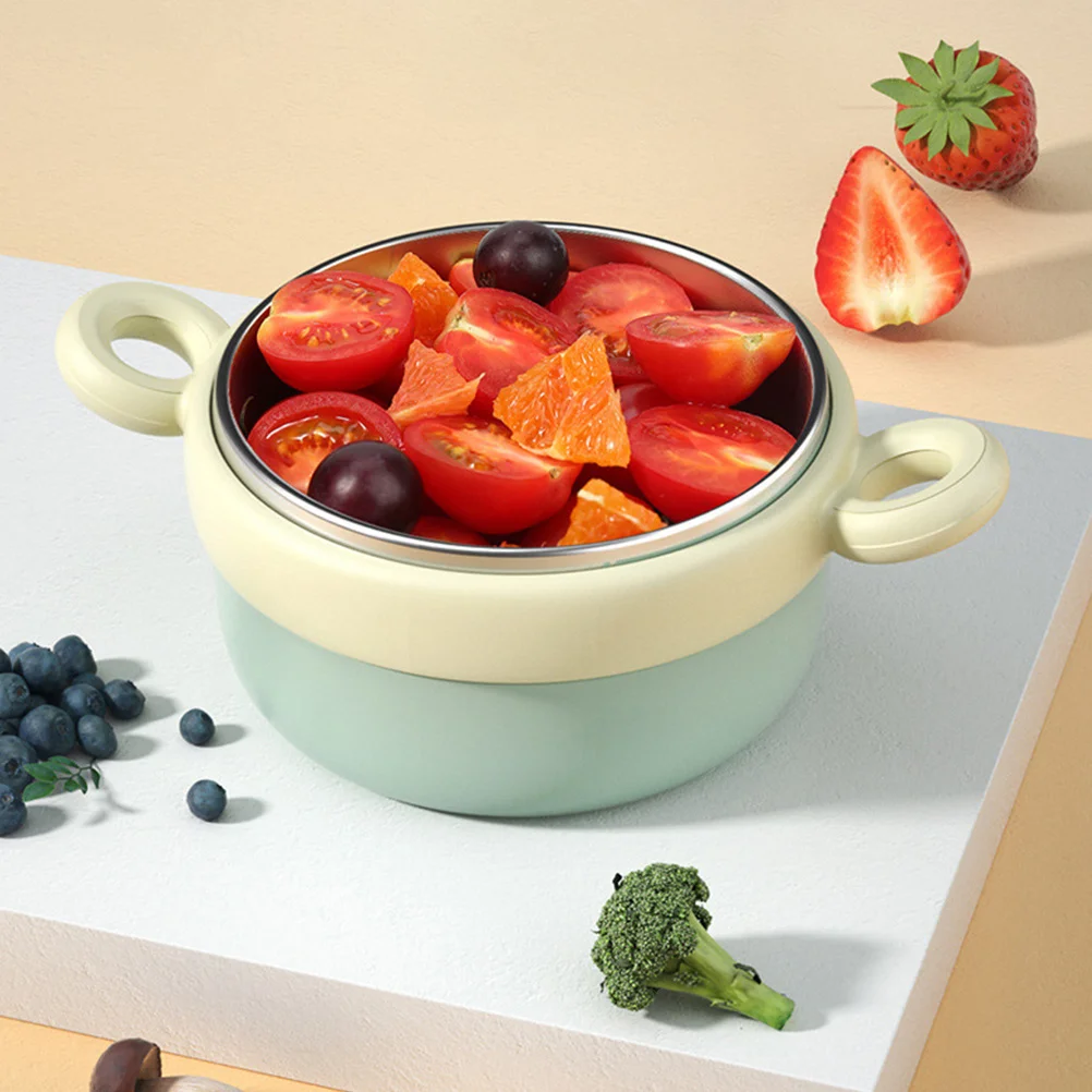 

Stainless Steel Suction Bowl For Food Grade Safe Feeding Bowl With Lid Heat Preservation Dust Proof Lightweight