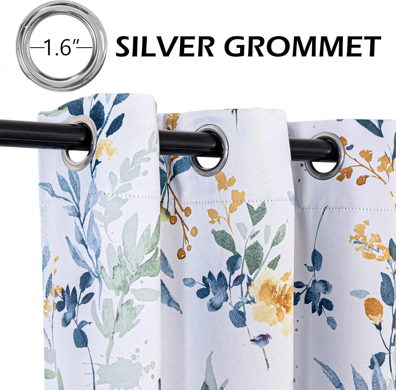 Mysky Home-cortinas florales de 102 pulgadas de largo para sala de estar, cortinas de dormitorio, aislamiento térmico, bloqueo de luz, cortinas de ventana para