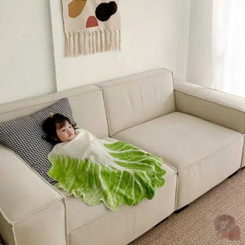 Baby Cabbage Blanket Funny Cabbage Blanket Flannel Leisure Living Room Creative Baby Wrapped Blanket Quilt Tiktok Same Style