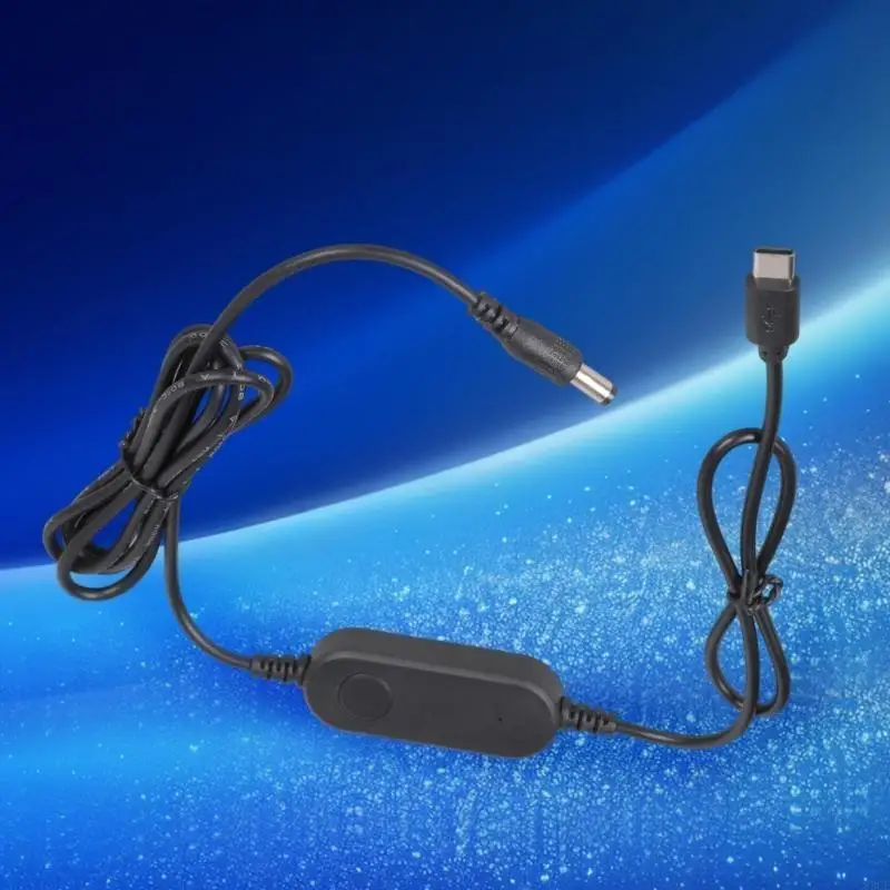 Two Mode USB C Power Cable 5V2A to 12V Conversion 160cm Plastic Housing LED Light 83CE