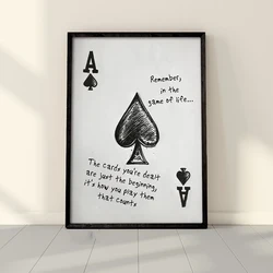Modern Vintage Poker Ace Of Spades Cards Letter Quotes Wall Art Prints Canvas Painting Poster Picture For Living Room Home Decor