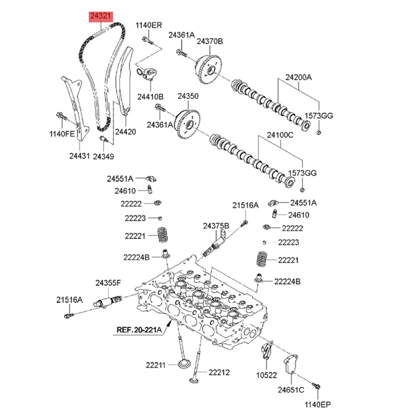 G4NA G4NB Engine Repair Kits DS070080 for Hyundai Elantra 1.8L Sonata 2.0L 13-15/KIA K5 Timing Chain Tensioner Guide