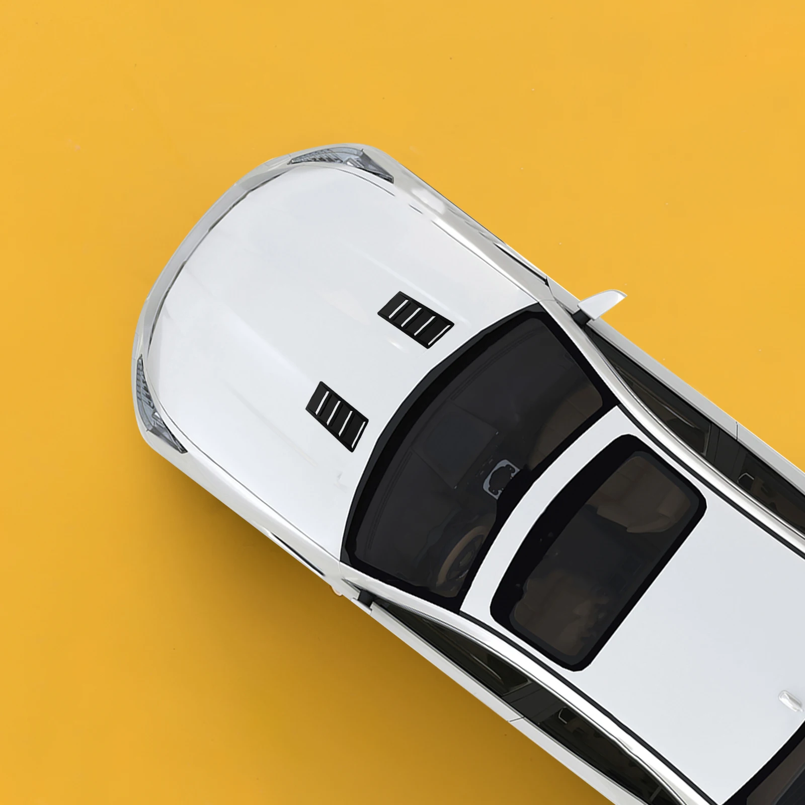 

2Pcs Engine Hood Vent Cover Realistic Shark Car Bonnet Vents Universal Air Outlet Scoop Trim Black Durability Wide