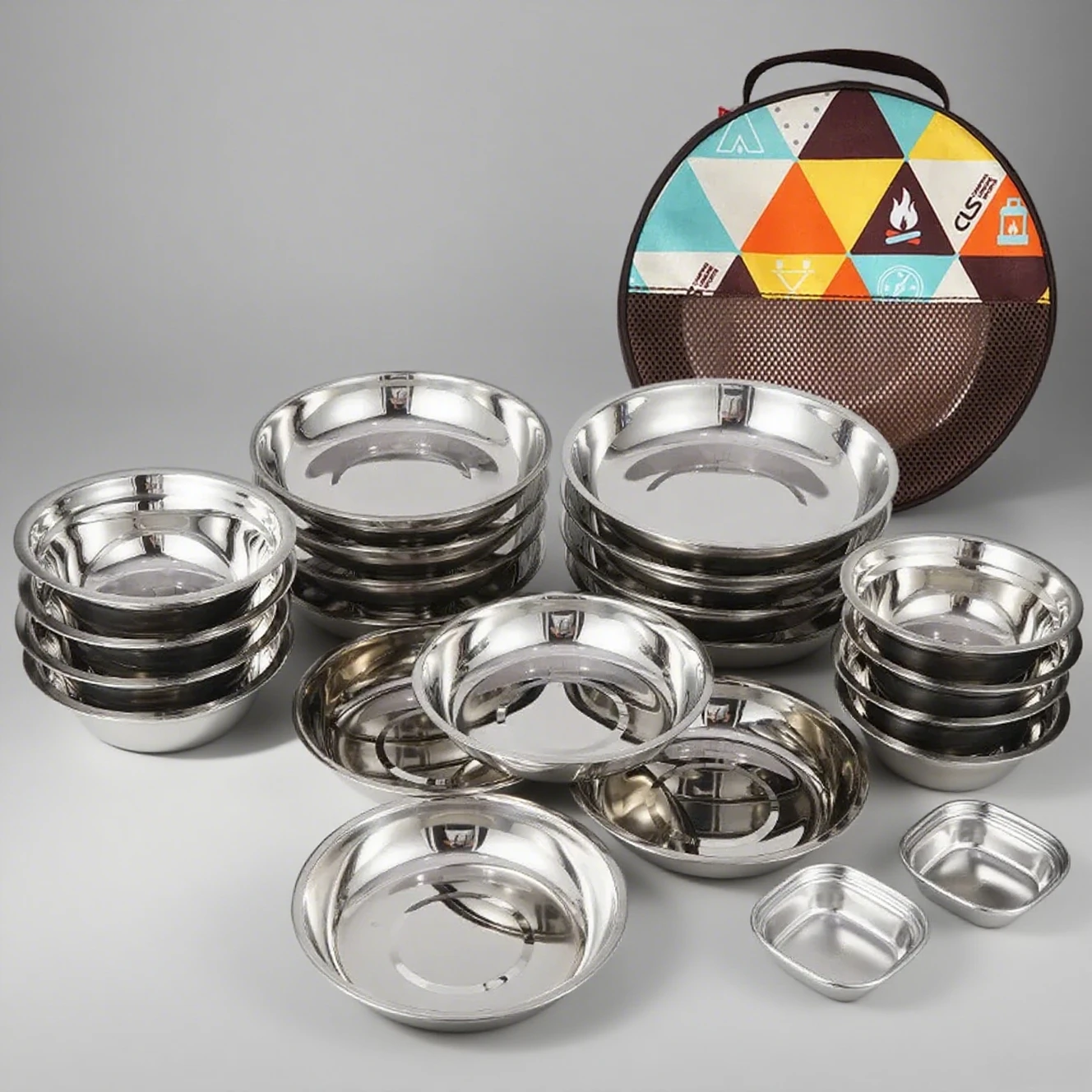 

22Pcs Camping Cookware Set Outdoor Portable Plate Bowl Fork Spoon Knife Picnic Hiking Cooking Tableware Travel Utensils Kit