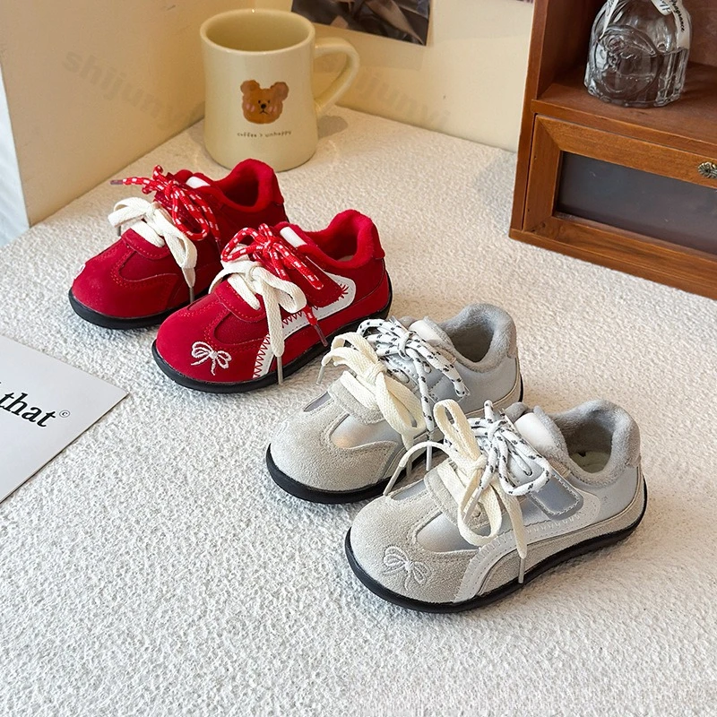 Children Casual Sports Shoes 2025 Autumn Sweet Girls Sneakers Anti Slip Fashion Running Shoes Kids Outdoor Walking Shoes 23-36