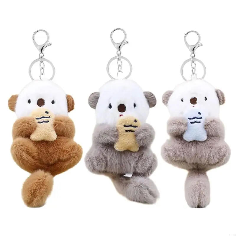 E8FB Animal Themed Keyring Cartoon Cartoon Charm Bag Bag Bag Holder Great Gift для семьи и коллег.