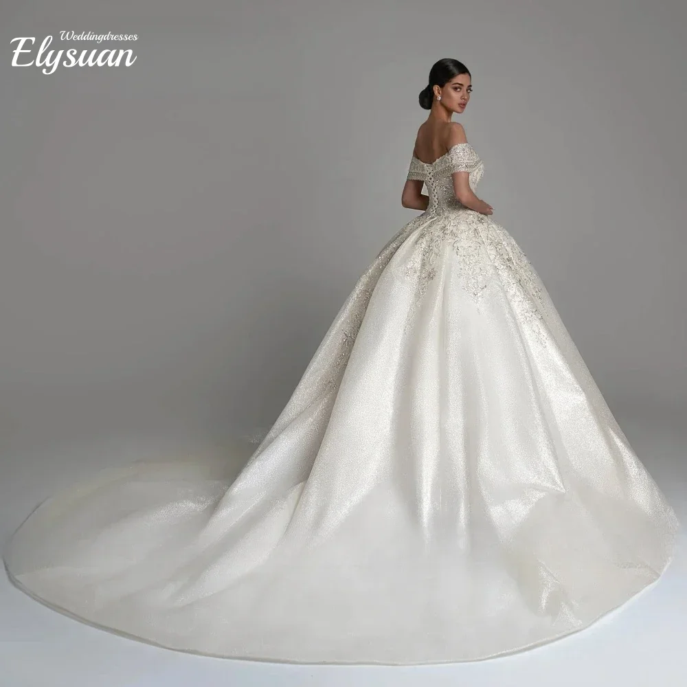 Customized Luxury Ball Gown Wedding Dresses Sexy Sweetheart Shiny Sequin Beaded Bridal Gown CHigh Quality Princess Bride Dress