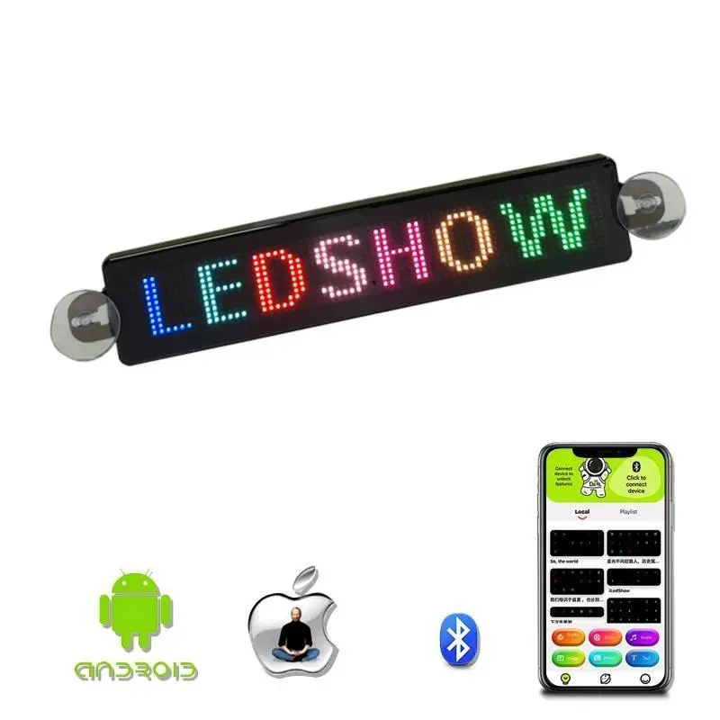 Tela de publicidade led placa mensagem diy mensagem de rolagem programável para display led carro janela traseira cafe bar loja sinal