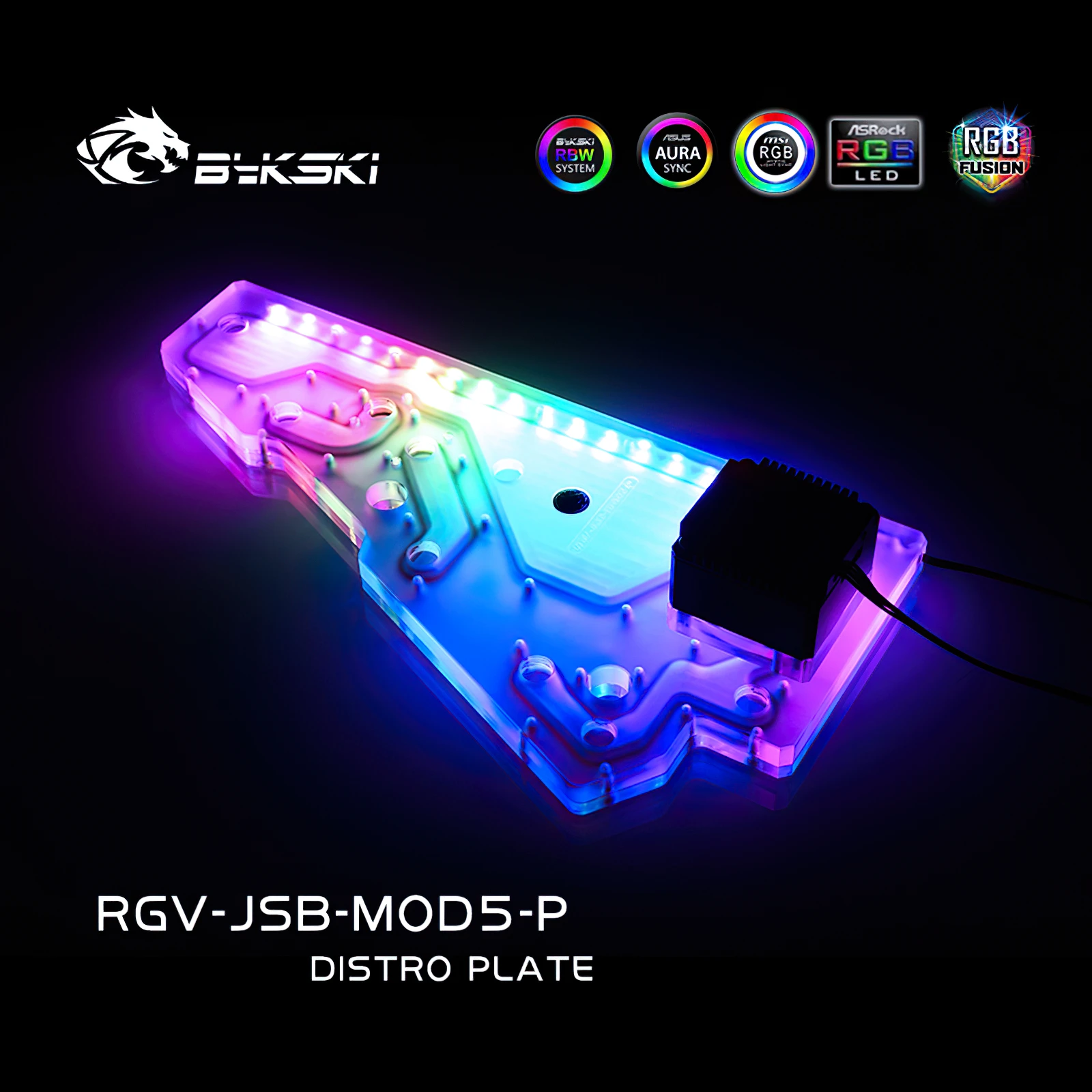 Imagem -04 - Bykski Rgb Água Refrigeração Distro Placa Reservatório Jonsbo Mod5 Chassis Case Rgv-jsb-mod5-p