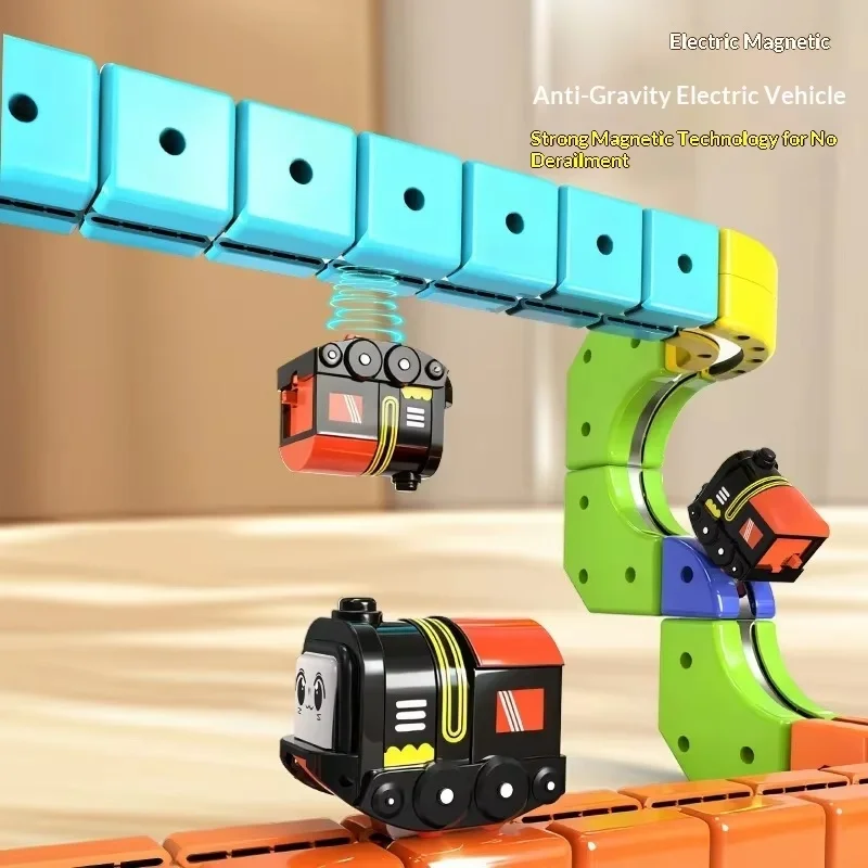 Set di treni per attrazione magnetica antigravità per bambini Modello di veicolo da gioco per auto giocattolo elettrica con binario magico intercambiabile