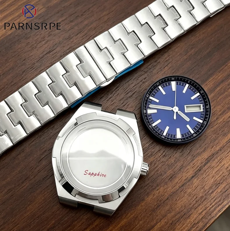 

41mm Boutique Retrofitting watch case kit sapphire crystal Luminous Suitable for NH35/36/4R automatic movement Glass Back