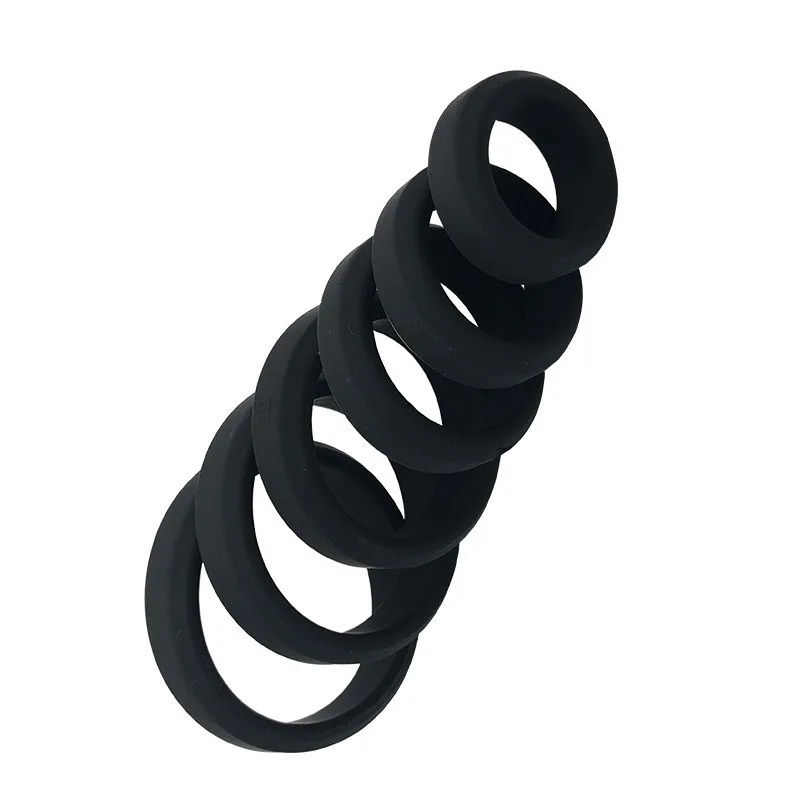 6 Sizes Soft Silicone Cock Ring Scrotal Restraint Ring Penile Erection Delayed Ejaculation Locking Semen Ring Male Sex Toys