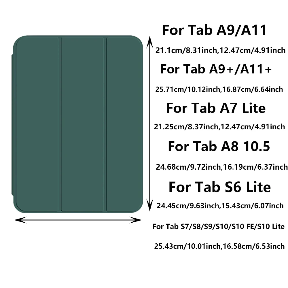 Case for Samsung A11/A9//A11+/A7 Lite/A8/A9+/S6 Lite/S7/S8/S9/S9 FE/S10/S10 FE/S10 Lite, Tri-fold Tablet Case Auto Wake/Sleep