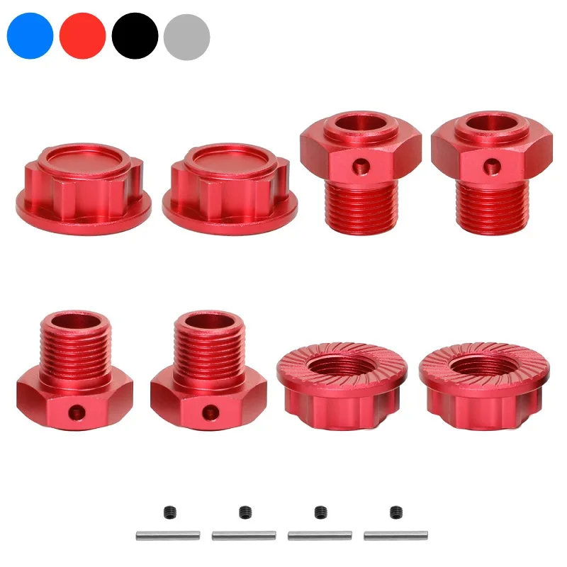 4 Stuks Metalen 17Mm Wiel Hex Hub Adapter Voor Arrma 1/10 Kraton Outcast 4S V2 Blx 1/8 Mojave 4S Blx Upgrade Onderdelen Accessoires