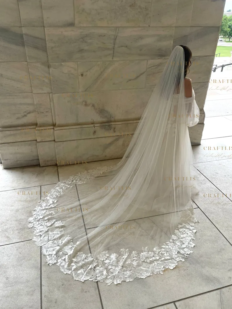 

Cathedral Wedding Lace Veil Bridal Veil Wedding Dress