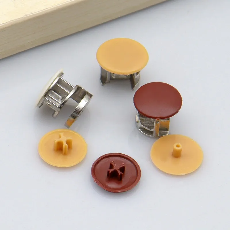 

100PCS/Pack Screw Cover Caps Plastic Plug For Cam Lock Screw Hole Round Shape White Home Beauty Hardware Accessories