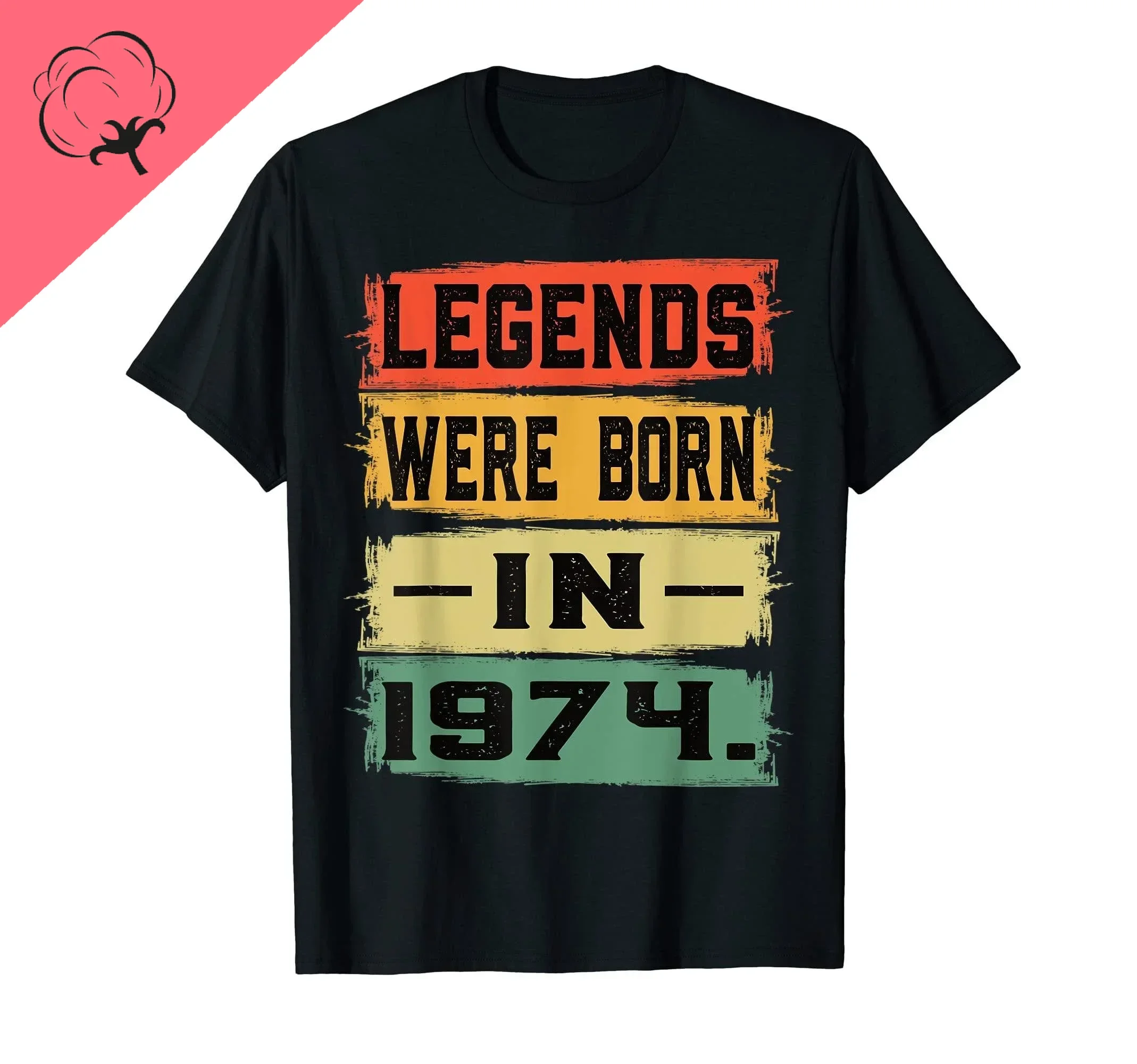 Classic Retro 1974 Born Retro 1970s Style Birthday T-shirt Men's Unisex T-shirt