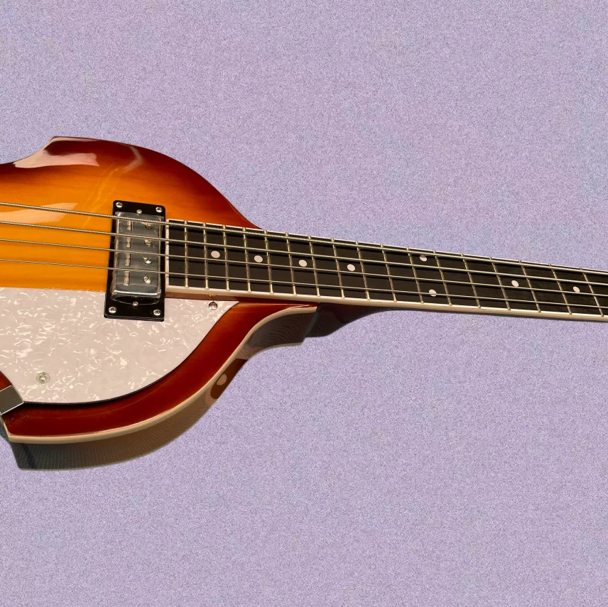 4-string electric bass guitar, multi-position tuning, rosewood fingerboard, silver hardware guitars, vintage-style pop guitarra