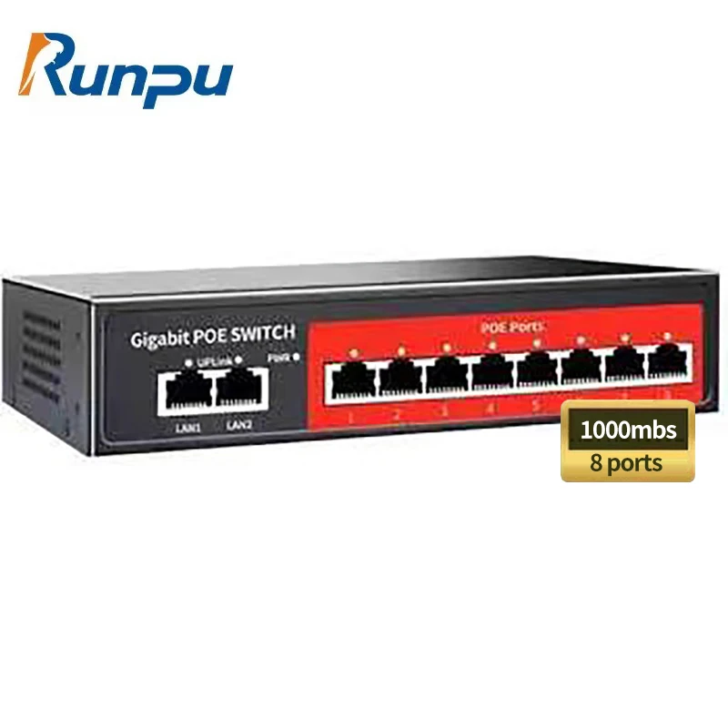 

Runpu Amazing 8 Port POE Switch 1000mbs Live Streaming Broadcast