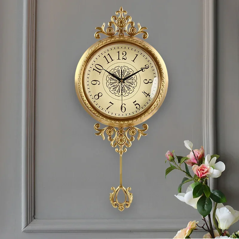 Aesthetic European Clock Living Room Interior Art Wall Clock Modern Creative Decoration Silent Horloge Murale Furniture