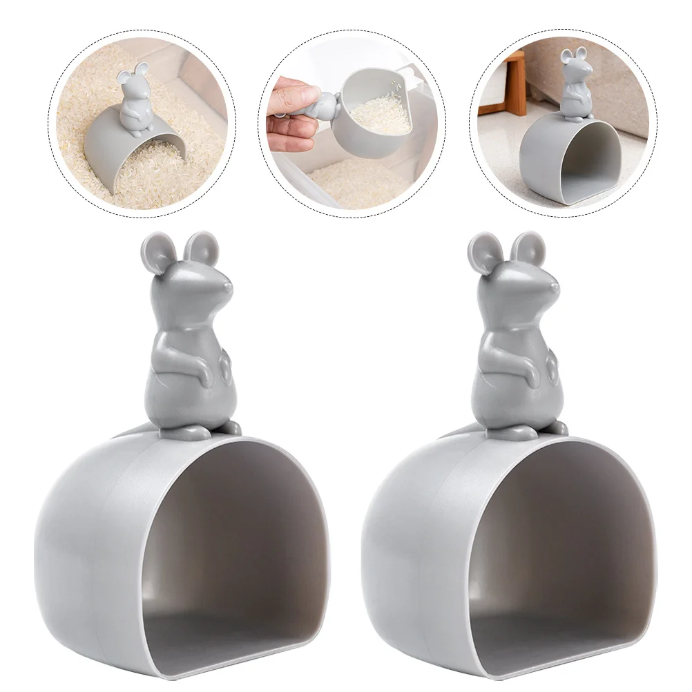 

2Pcs Cartoon Mouse Rice Measuring Cups Household Rice Spoons Practical Multi-Purpose Grain Measuring Scoops Kitchen Supply