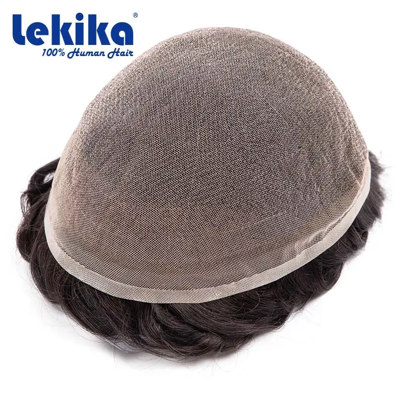 Full Lace 64 Base Men Toupee Hair Men\'s Capillary Prosthesis 100% Human Hair Men\'s Wigs Replacement System Unit Men\'s Wig