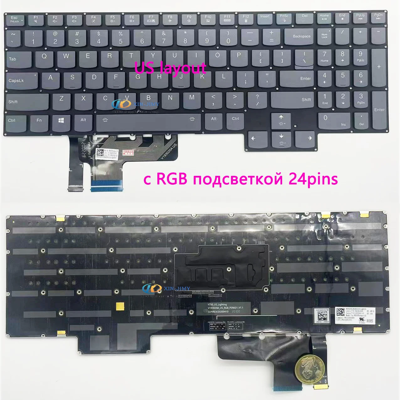 

Keyboard for Lenovo Legion LOQ 15APH8 G5000 APH8 Y7000P IRH8 2023 с RGB backlit 24pins English US layout