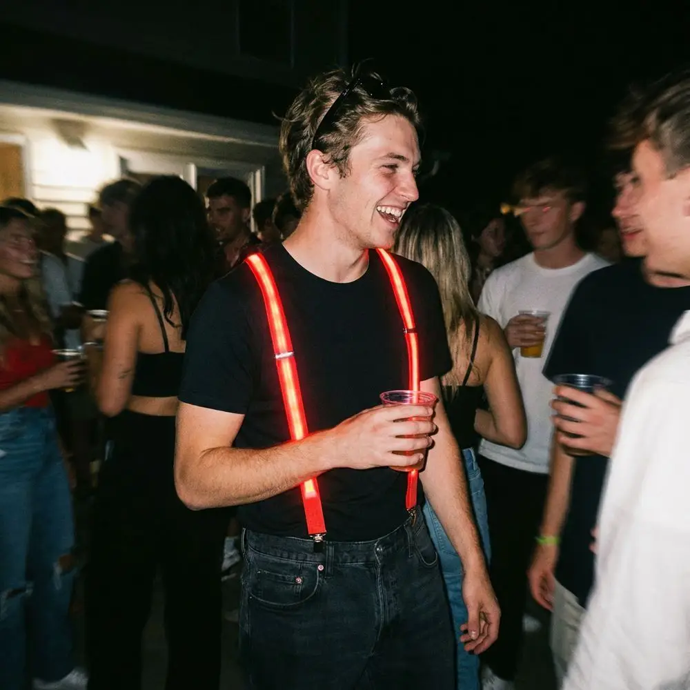 

Y Back Light Up Suspenders Bright Glow-in-the-dark LED Woman Suspenders Hangers Neon Outfits Accessory Men Glow Pants Belt Party