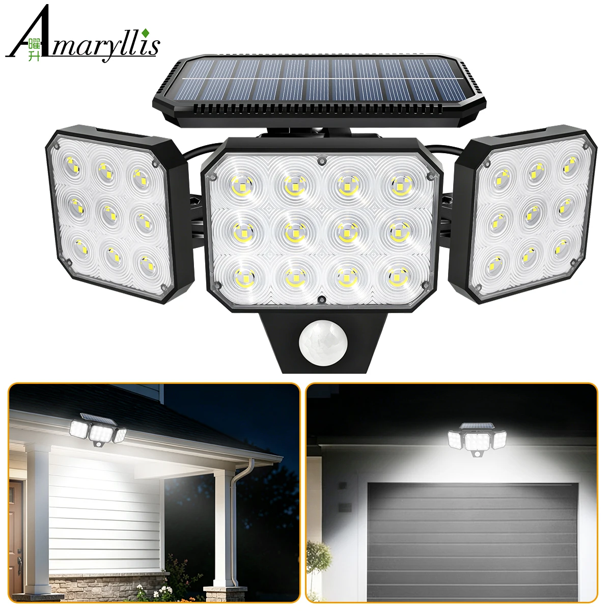 Home Security Flood Lights - Lampes solaires à détecteur de mouvement