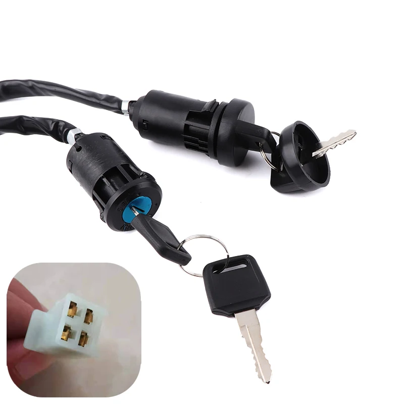 Juego de llaves de interruptor de encendido Universal de 4 pines y 4 cables para 50cc, 70cc, 90cc, 110cc, 125cc, 150cc, accesorios para Scooter ATV Quad Pit Dirtbike