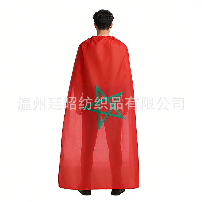 （TIKI FLAG）90x150cm Morocco shawl flag Polyester Moroccan Shoulder FLAG Super Poly football 3x5 Feet Maroc Flags