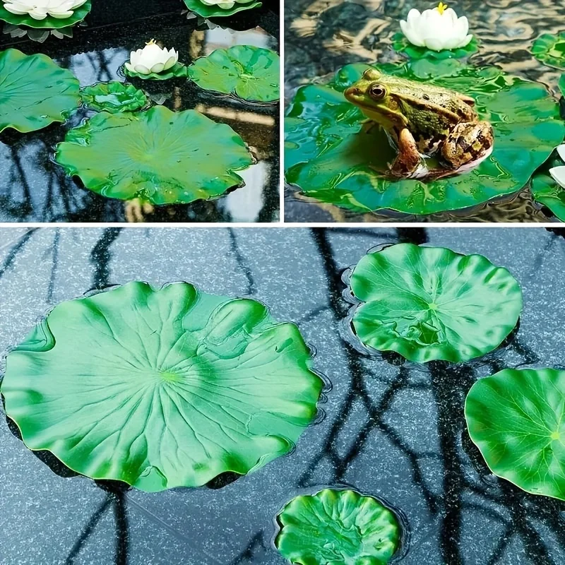 Oversized Floating Artificial Lotus Leaves, Realistic Fake Lily‑Pads for Pond, Swimming Pool, Farm & Holiday Decoration view 2