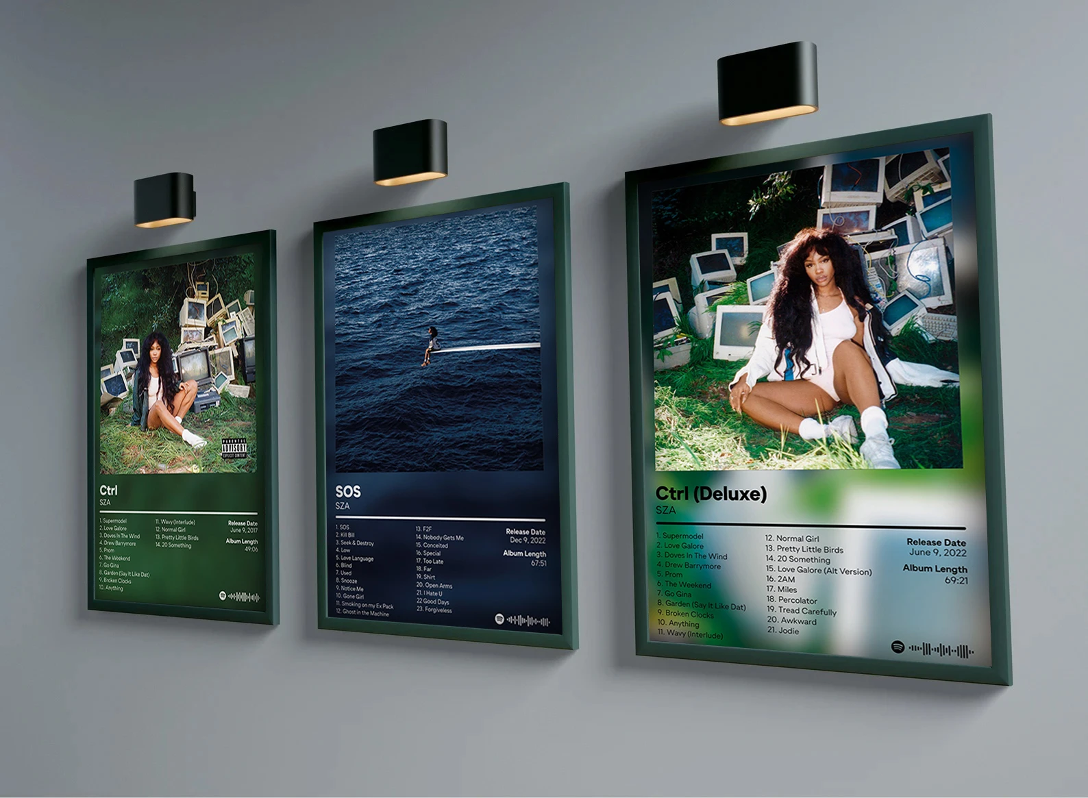 New Music Album SZA Sos Poster Aesthetics Rap Hip Hop Ctrl Canvas Painting Home Decoration For Wall Art Mural Fans Room Decor