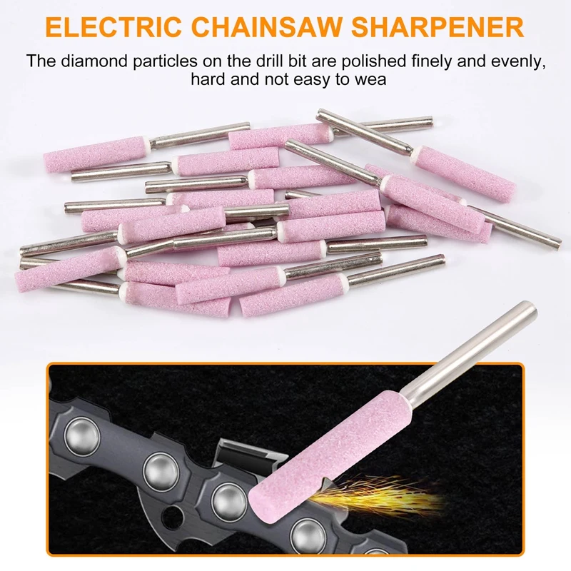 20 Pack Chainsaw Sharpener Grinding Stones Polishing Grinding Tool For Chainsaw Sharpener 3/16 Inch/ 4.8 Mm