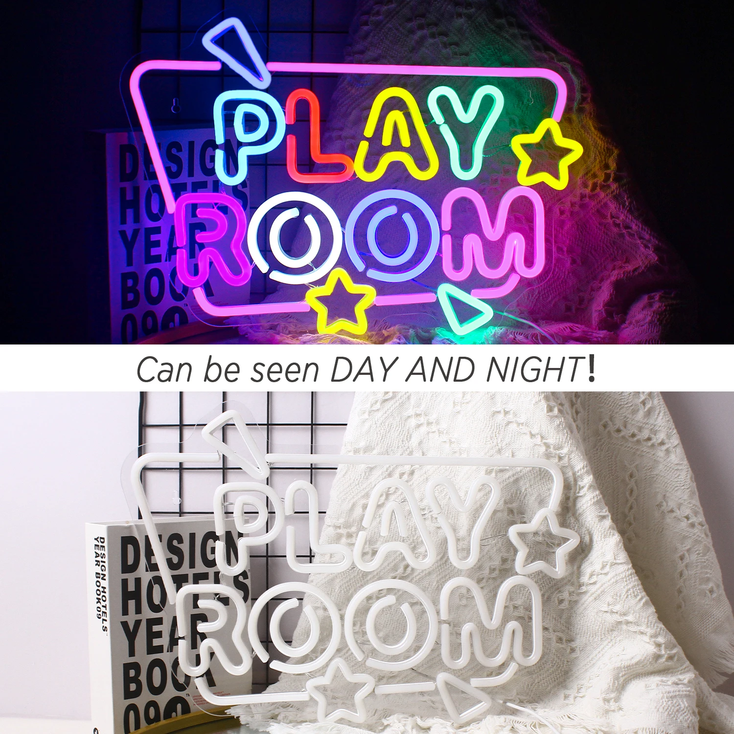 Play Room Neon Sign Color Mix Led Lights Up Sign Gamer Room Decoration USB Powered For Home Bars Game Area Decor Gaming Lighting