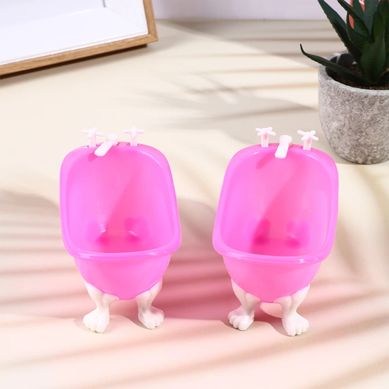 دمية أثاث مصغر حوض استحمام صغير حوض لعبة مجسمة محاكاة اكسسوارات الحمام الاطفال التظاهر بيت الدمية ديكور لعبة