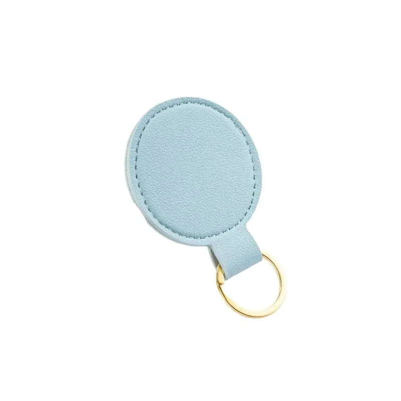Laser Engrave Logo Round PU Leather Keychain Personalize Name Room Number Car Keyring Bag Pendant Custom Key Chain Holder