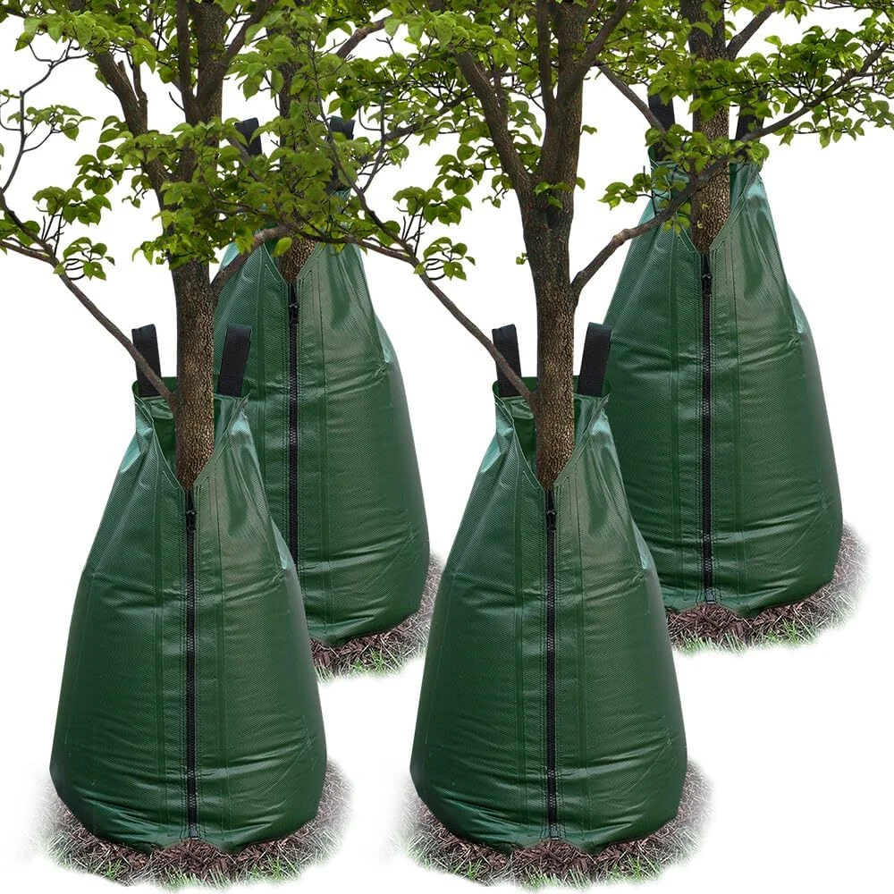 4Pcs 20 Gallon Thickened Tree Watering Bag Reusable Garden Lawn Drip Irrigation System With Zipper for Tree Deep Root Watering
