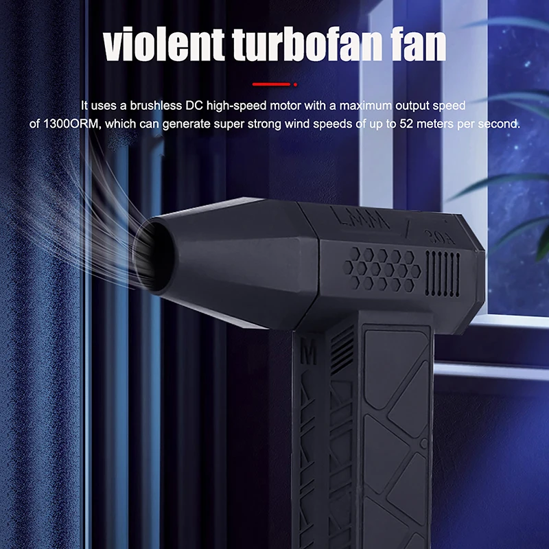 Mini Turbo Jet Fan Turbo Violent Fan 130000 RPM Powerful Air Blower High Speed Duct Fan Brushless Motor Electric Dryer